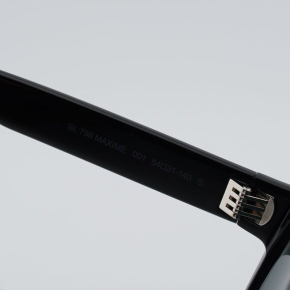 Saint Laurent SL 798 MAXIME 001 Sunglasses Black Oval Frame, Grey Lenses